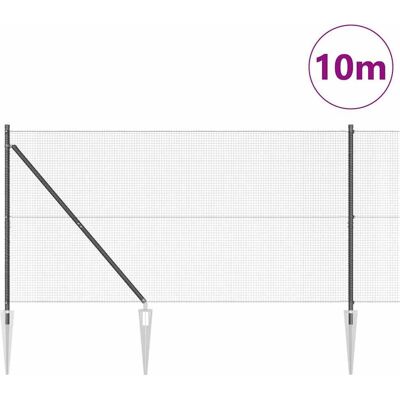 vidaXL Tuinhek 7 Palen Grijs 1.4x10 m - Omheining vidaXL Tuinhek 7 Palen Grijs 1.4x10 m - Omheining