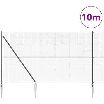 vidaXL Stalen Omheining Set met 7 Spiesen Grijs 1,6 x 10 m vidaXL Stalen Omheining Set met 7 Spiesen Grijs 1,6 x 10 m