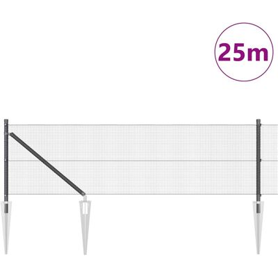 vidaXL Afzetpaal Set - Staal en PVC, 2 stuks, Grijs/Zwart vidaXL Afzetpaal Set - Staal en PVC, 2 stuks, Grijs/Zwart