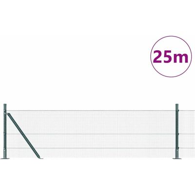 vidaXL 13 Palen met Flens Groen 0.6x25 m - Omheining vidaXL 13 Palen met Flens Groen 0.6x25 m - Omheining