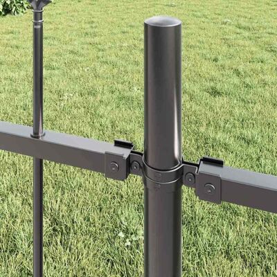 VidaXL tuinaffence met lanspunt grijs 8,5x1,2 m staal VidaXL tuinaffence met lanspunt grijs 8,5x1,2 m staal