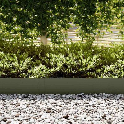 vidaXL Olijfgroene metalen tuinrand 100x0.5x20cm - Tuinrand vidaXL Olijfgroene metalen tuinrand 100x0.5x20cm - Tuinrand