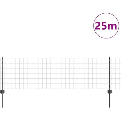 vidaXL Grijze Gegalvaniseerde Stalen Omheining Set - Eigendomsgrens, 10 U-palen vidaXL Grijze Gegalvaniseerde Stalen Omheining Set - Eigendomsgrens, 10 U-palen