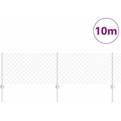 vidaXL Kettinghek met 10 U-palen Zilver 0.6x10 m Duurzaam Geometrisch Net vidaXL Kettinghek met 10 U-palen Zilver 0.6x10 m Duurzaam Geometrisch Net