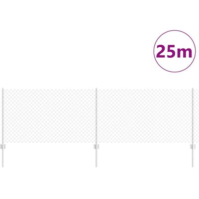 vidaXL Zilveren Tuinhek - Spijlenhek 0,8x25m - Omheining vidaXL Zilveren Tuinhek - Spijlenhek 0,8x25m - Omheining