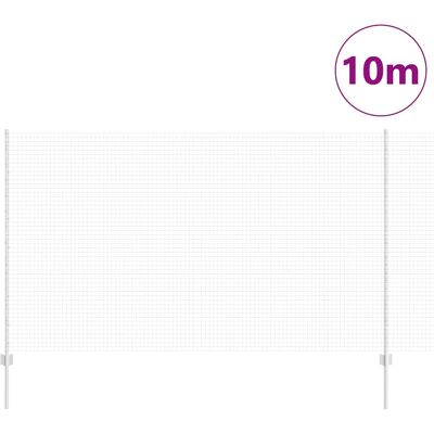 vidaXL Draadhek 10 Palen Zilver 1.4x10 m - Hekken vidaXL Draadhek 10 Palen Zilver 1.4x10 m - Hekken