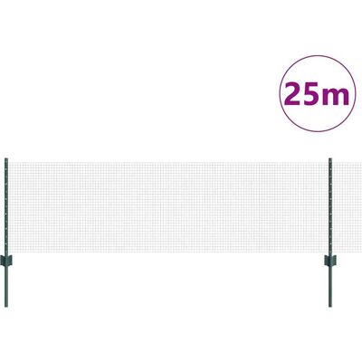 vidaXL Omheining met 11 U-Palen Groen 0,6x25 m Staal vidaXL Omheining met 11 U-Palen Groen 0,6x25 m Staal