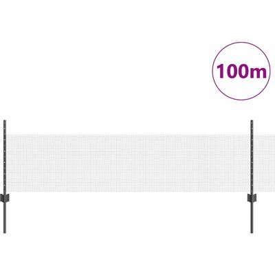 vidaXL Omheining - Stalen gaashek met 44 U-palen Grijs - 0,5x100 m vidaXL Omheining - Stalen gaashek met 44 U-palen Grijs - 0,5x100 m
