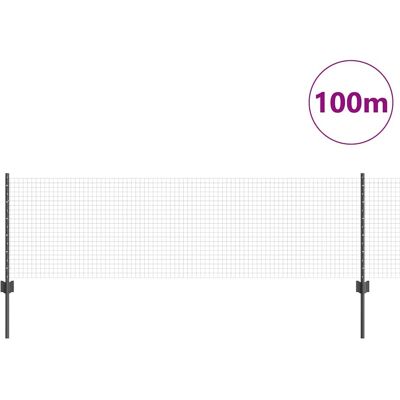 vidaXL Grijze Draadhekset - 44 Palen 0,6x100m vidaXL Grijze Draadhekset - 44 Palen 0,6x100m
