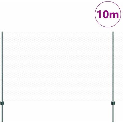 vidaXL Groene hexagonale hekset 10x1,5m met palen vidaXL Groene hexagonale hekset 10x1,5m met palen