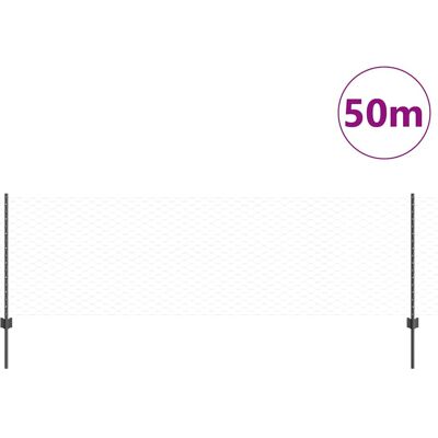 vidaXL Zeskantige metalen afrastering 0,8x50 m - Omheining vidaXL Zeskantige metalen afrastering 0,8x50 m - Omheining