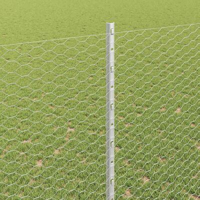 vidaXL Hexagonale Schutting met Palen 25 x 1,6 m Gegalvaniseerd staal vidaXL Hexagonale Schutting met Palen 25 x 1,6 m Gegalvaniseerd staal