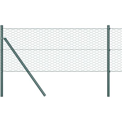 VIDAXL Groene Zeshoekige Omheining - 0.6x25 m Staal VIDAXL Groene Zeshoekige Omheining - 0.6x25 m Staal