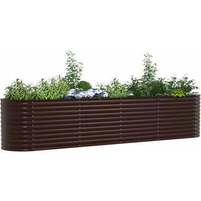 vidaXL Tuinbed Bruin Gegalvaniseerd Staal 400 x 80 x 81 cm vidaXL Tuinbed Bruin Gegalvaniseerd Staal 400 x 80 x 81 cm