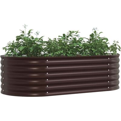 vidaXL Tuin verhoogd bed - Duurzaam verzinkt staal - Bruin - Tuin verhoogd bed vidaXL Tuin verhoogd bed - Duurzaam verzinkt staal - Bruin - Tuin verhoogd bed