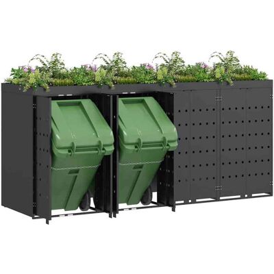 vidaXL Wieltjesbakopslag voor 4 bakken Antraciet 272 x 77,5 x 121,5 cm vidaXL Wieltjesbakopslag voor 4 bakken Antraciet 272 x 77,5 x 121,5 cm