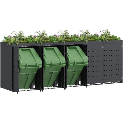 vidaXL Wieltjesbakopslag voor 5 bakken Antraciet 340 x 77,5 x 121,5 cm vidaXL Wieltjesbakopslag voor 5 bakken Antraciet 340 x 77,5 x 121,5 cm
