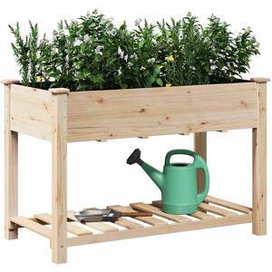 vidaXL Tuin Bloempot Beige 115 x 59 x 76,5 cm Massief Vurenhout vidaXL Tuin Bloempot Beige 115 x 59 x 76,5 cm Massief Vurenhout