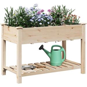 vidaXL Tuin Bloempot Beige 115 x 59 x 76,5 cm Massief Vurenhout vidaXL Tuin Bloempot Beige 115 x 59 x 76,5 cm Massief Vurenhout