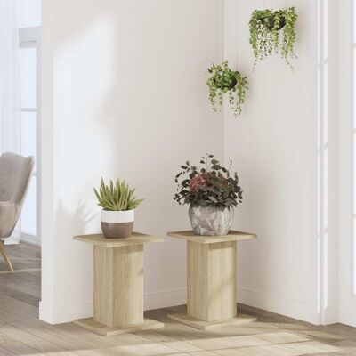vidaXL Plantenstandaard 2 stuks Sonoma Eiken 30x30x40 cm - Plantenstandaard vidaXL Plantenstandaard 2 stuks Sonoma Eiken 30x30x40 cm - Plantenstandaard