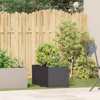 vidaXL Zwart Stalen Tuin Bloempot - Bloempot vidaXL Zwart Stalen Tuin Bloempot - Bloempot