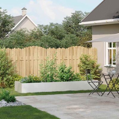 vidaXL Plantenbak - 280x80x40 cm Wit Staal - Bloempot vidaXL Plantenbak - 280x80x40 cm Wit Staal - Bloempot