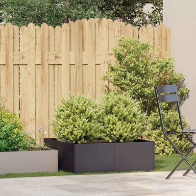 vidaXL Zwarte Stalen 80x80x30cm Tuinplant - Buiten Bloempot vidaXL Zwarte Stalen 80x80x30cm Tuinplant - Buiten Bloempot