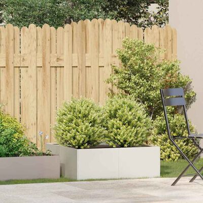 vidaXL Witte Stalen 80x80x30 cm Buitenplant - Tuin Verhoogd Bed vidaXL Witte Stalen 80x80x30 cm Buitenplant - Tuin Verhoogd Bed