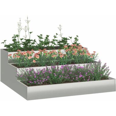 vidaXL Tuin plantenbak - Vuurverzinkt staal - 90x90x35 cm - Modern grijs - Plantenbak vidaXL Tuin plantenbak - Vuurverzinkt staal - 90x90x35 cm - Modern grijs - Plantenbak
