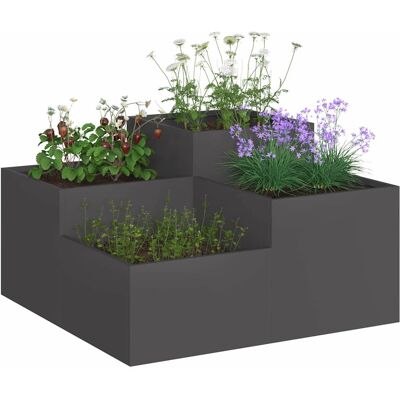 vidaXL Tuinplantbak Zwart - Pot Plantentafel - 80 x 80 x 48 cm vidaXL Tuinplantbak Zwart - Pot Plantentafel - 80 x 80 x 48 cm
