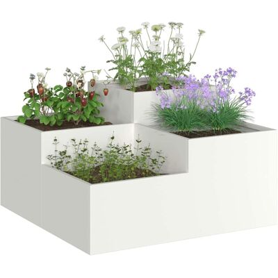 vidaXL Tuinplantbak Wit - Tuinplantbak vidaXL Tuinplantbak Wit - Tuinplantbak