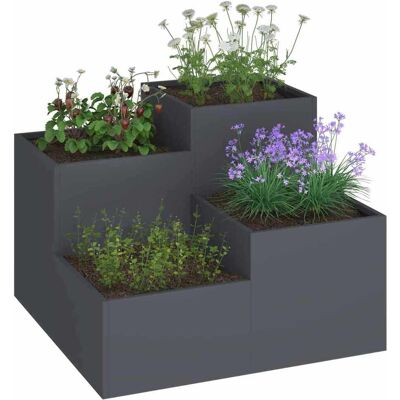 vidaXL Tuinplantsoen - 100x100x60 cm Antraciet vidaXL Tuinplantsoen - 100x100x60 cm Antraciet