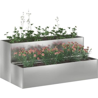 vidaXL Tuinplantbak Gegalvaniseerd Staal 100x60x45cm Duurzaam Zilver vidaXL Tuinplantbak Gegalvaniseerd Staal 100x60x45cm Duurzaam Zilver