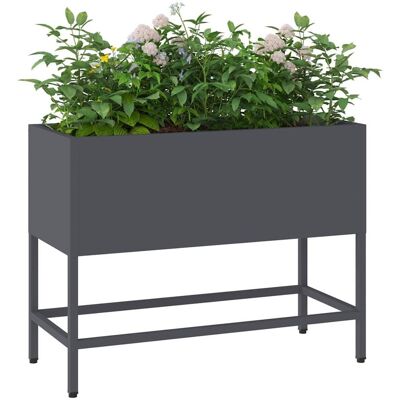 vidaXL Verhoogde Tuin Plantbak Antraciet 60 x 26 x 45 cm Staal vidaXL Verhoogde Tuin Plantbak Antraciet 60 x 26 x 45 cm Staal