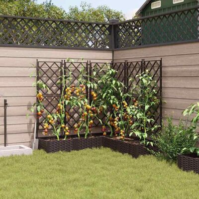 vidaXL Plantenbak 5 st Bruin 120 x 120 x 125,5 cm PP vidaXL Plantenbak 5 st Bruin 120 x 120 x 125,5 cm PP