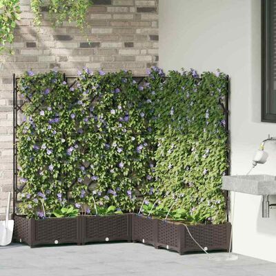 Vidalaxl Tuinplantsoen met Bewateringssysteem - 5 Stuks Bruin Vidalaxl Tuinplantsoen met Bewateringssysteem - 5 Stuks Bruin