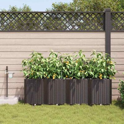 Vidaxl - Tuinpotten met Automatisch Bewasseringssysteem 4 stuks Bruin Vidaxl - Tuinpotten met Automatisch Bewasseringssysteem 4 stuks Bruin