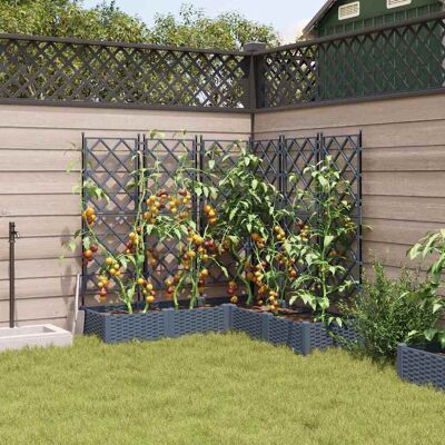 Vidaxl Tuinplantbak met Trellis 5 stuks Lichtgrijs 120x120x125.5 cm Vidaxl Tuinplantbak met Trellis 5 stuks Lichtgrijs 120x120x125.5 cm