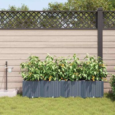 Vidaxl Tuinpotten - Modern Rietenstijl, UV Bestendig, Makkelijk te Reinig Vidaxl Tuinpotten - Modern Rietenstijl, UV Bestendig, Makkelijk te Reinig