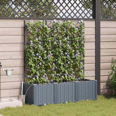 Vidaxl Tuinplantpot met Waterirrigatiesysteem - 3 stuks Lichtgrijs Vidaxl Tuinplantpot met Waterirrigatiesysteem - 3 stuks Lichtgrijs
