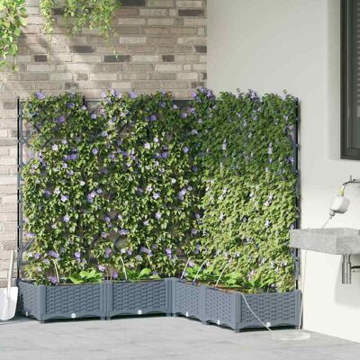 Vidaxl Tuinpotten met druppelirrigatie - 5 stuks, Lichtgrijs Vidaxl Tuinpotten met druppelirrigatie - 5 stuks, Lichtgrijs