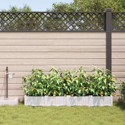 vidaXL Tuinpot Set - Zelfwaterend, 4 stuks, Wit vidaXL Tuinpot Set - Zelfwaterend, 4 stuks, Wit
