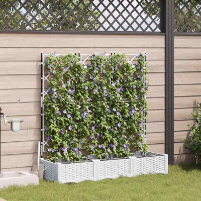 Vidaxl - Tuinpot met irrigatiesysteem 3 stuks Wit - Tuinpot Vidaxl - Tuinpot met irrigatiesysteem 3 stuks Wit - Tuinpot
