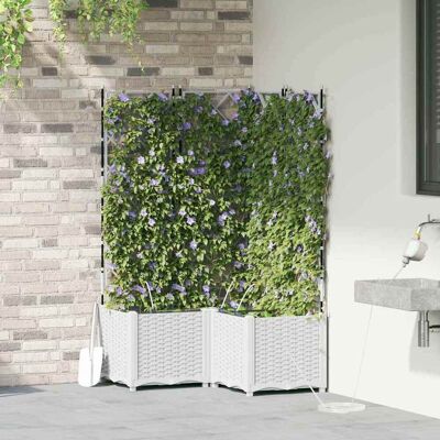 vidaXL Plantenbak 3 st Wit 80 x 80 x 142 cm PP vidaXL Plantenbak 3 st Wit 80 x 80 x 142 cm PP