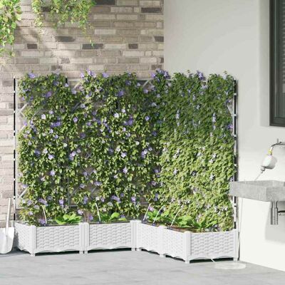 Vidaxl Wit Tuinplant Pot met Bewateringssysteem - 5 stuks Vidaxl Wit Tuinplant Pot met Bewateringssysteem - 5 stuks