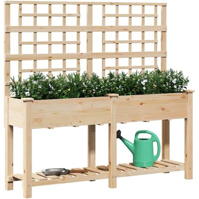 vidaXL Plantenbak Beige 161 x 46 x 152,5 cm Massief Vurenhout vidaXL Plantenbak Beige 161 x 46 x 152,5 cm Massief Vurenhout