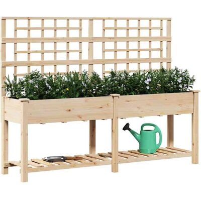 Vidaxl massief dennenhouten plantenrek 203x53x152 cm - Plantenstandaard Vidaxl massief dennenhouten plantenrek 203x53x152 cm - Plantenstandaard