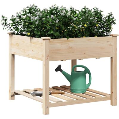 Vidaxl - Tuinplantbak met plank 90x90x76 cm - Hout Vidaxl - Tuinplantbak met plank 90x90x76 cm - Hout