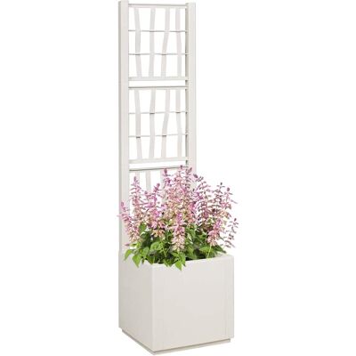vidaXL Tuinplantbak - Wit - Vierkant 36x36x140 cm vidaXL Tuinplantbak - Wit - Vierkant 36x36x140 cm