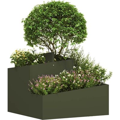 vidaXL Plantenbak Olijf Groen 60 x 60 x 50 cm Koudgewalst staal vidaXL Plantenbak Olijf Groen 60 x 60 x 50 cm Koudgewalst staal